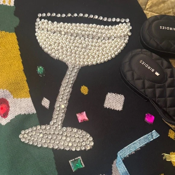 QUEEN OF SPARKLES  Colorful HOLIDAY Sweater - Picture 5 of 8